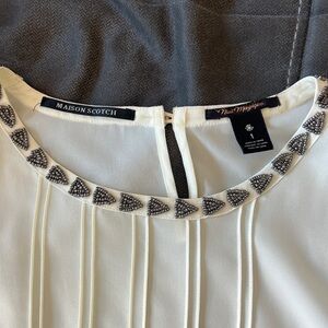Scotch & Soda Cream Blouse with Embellished Collar